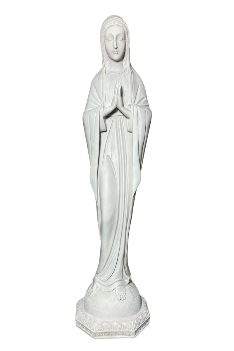 Virgen María Estilizada Blanca resina - 53 cm