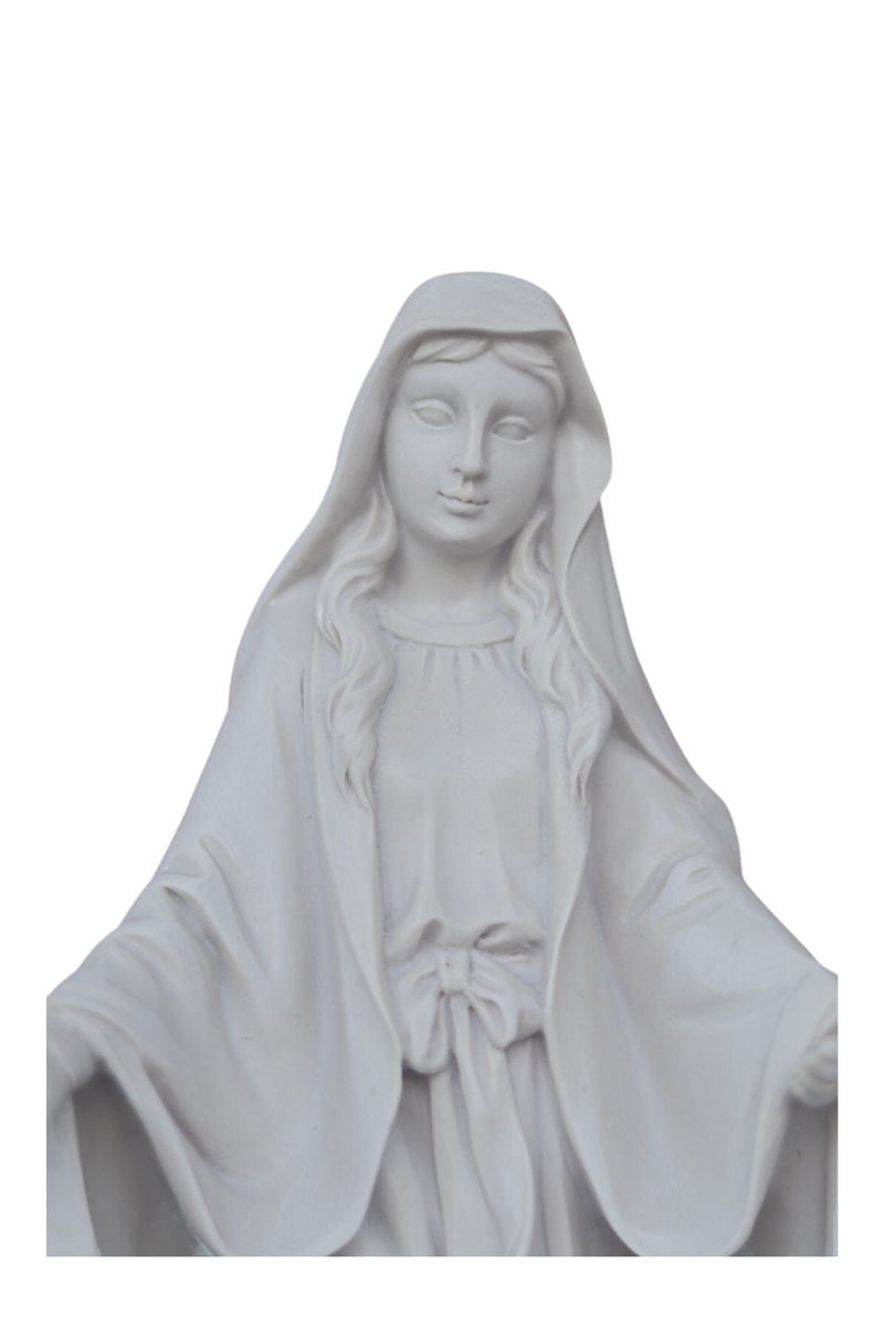 Virgen de la Milagrosa con medallas Blanca - 20 cm