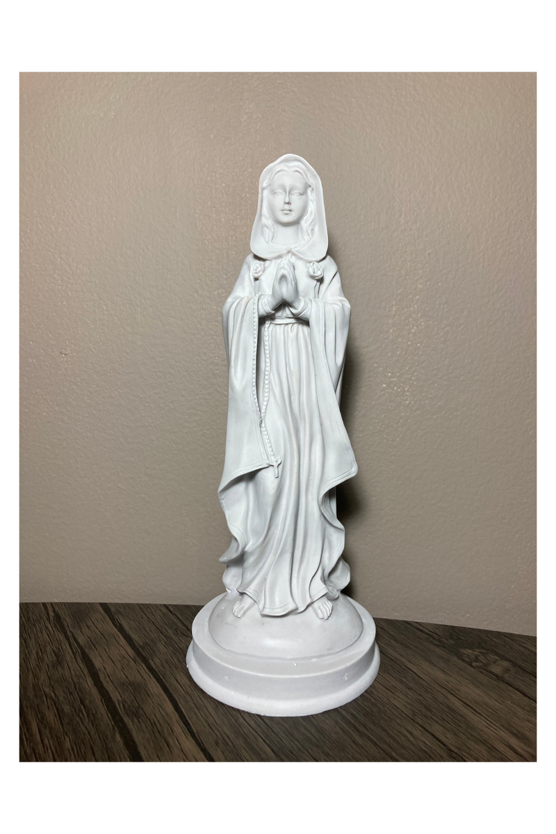 Virgen Rosa Mística Blanca - 20 cm