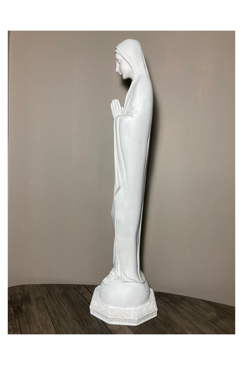 Virgen María Estilizada Blanca resina - 53 cm